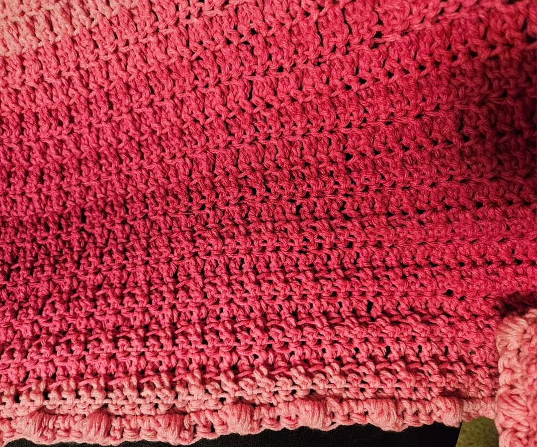 Jazzy Ombre Receiving Blanket with a Bobble border.