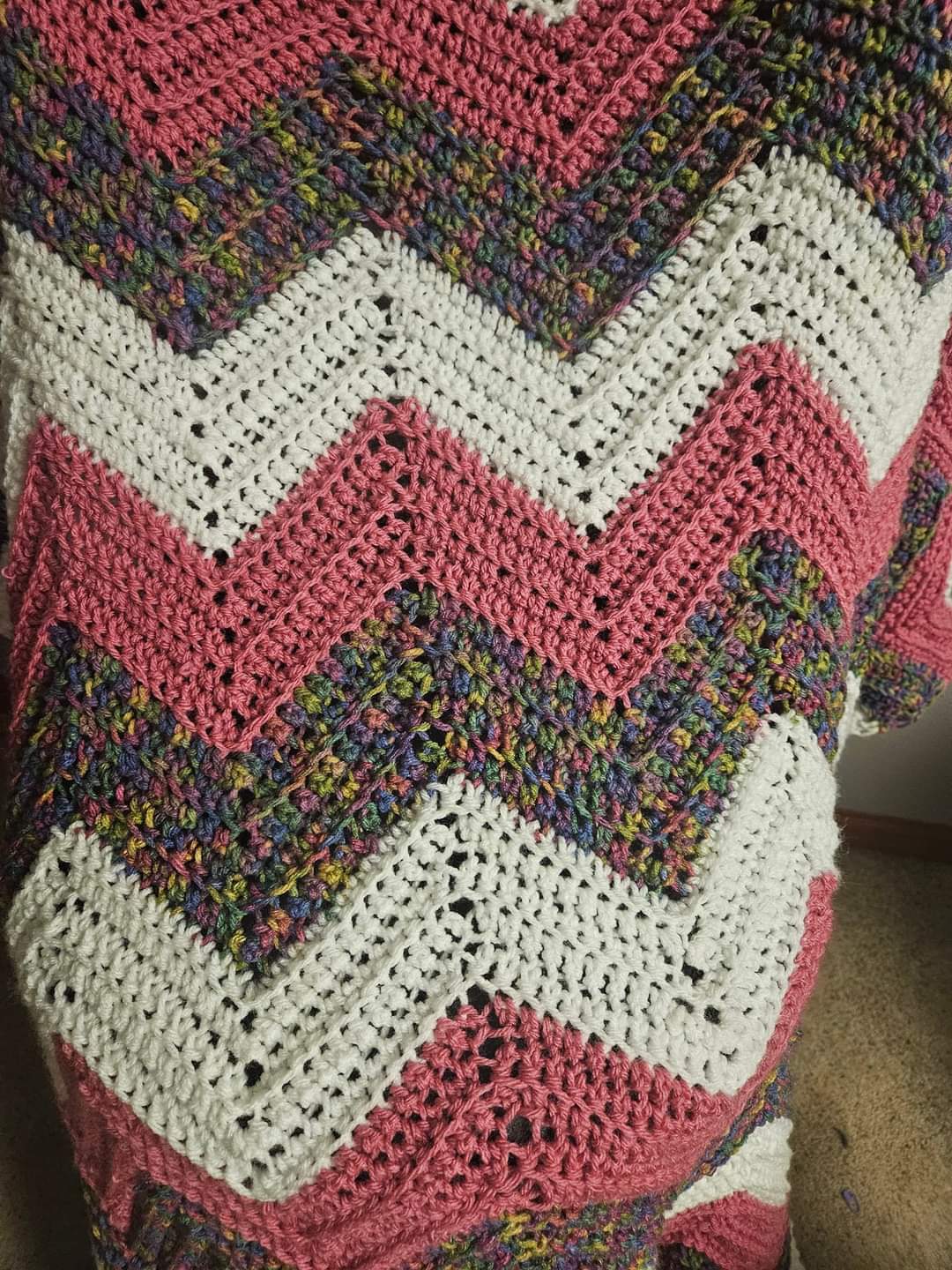 Artist Print Ripple Crochet Throw Blanket