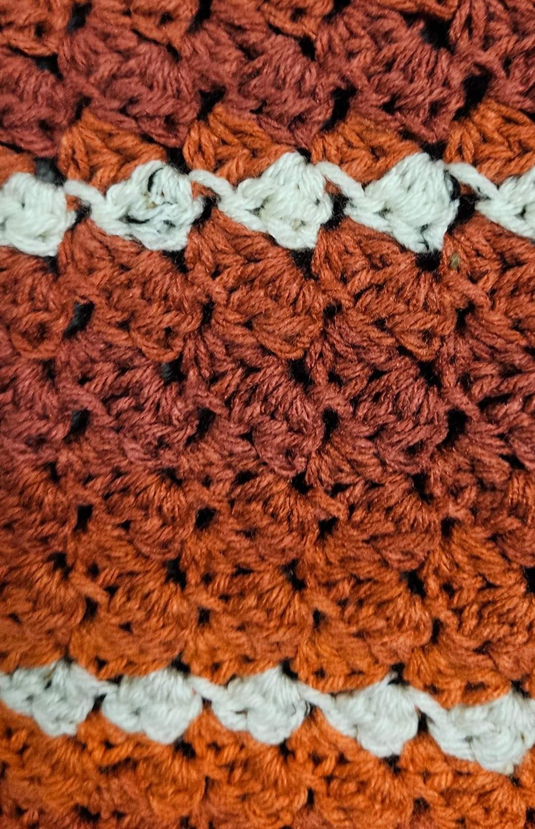 Hot Sauce & Pearl Fleck Crochet Lapghan