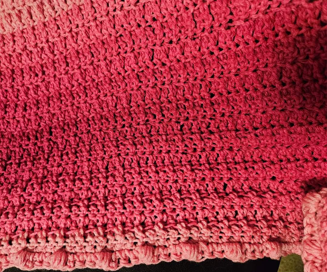 Jazzy Ombre Receiving Blanket with a Bobble border.