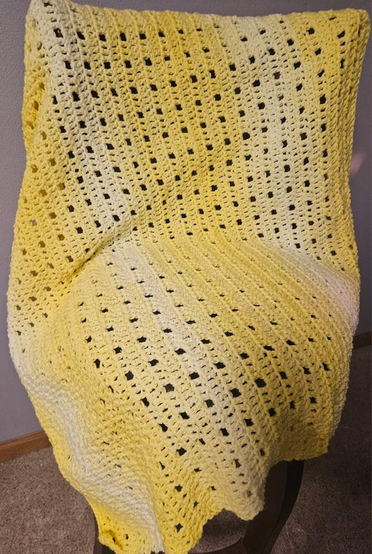 Picket Fence Baby/Toddler Blanket in Yellow Ombre.