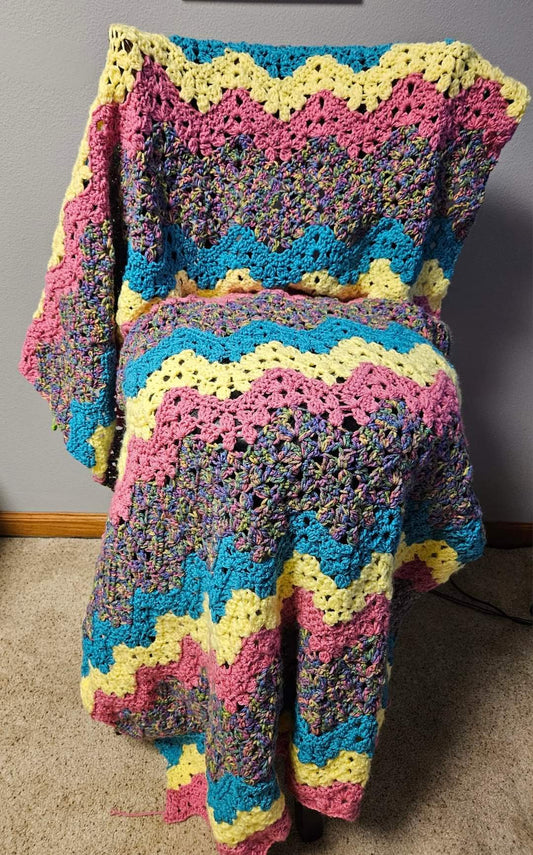 Granny Ripple Crochet Throw Blanket