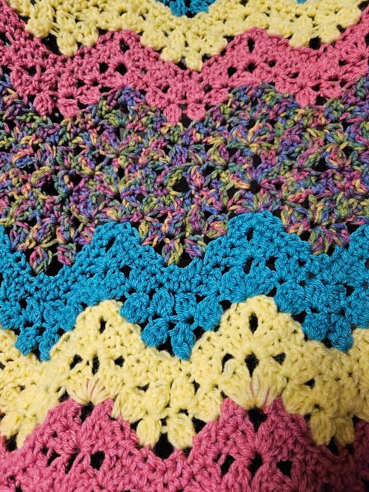 Granny Ripple Crochet Throw Blanket