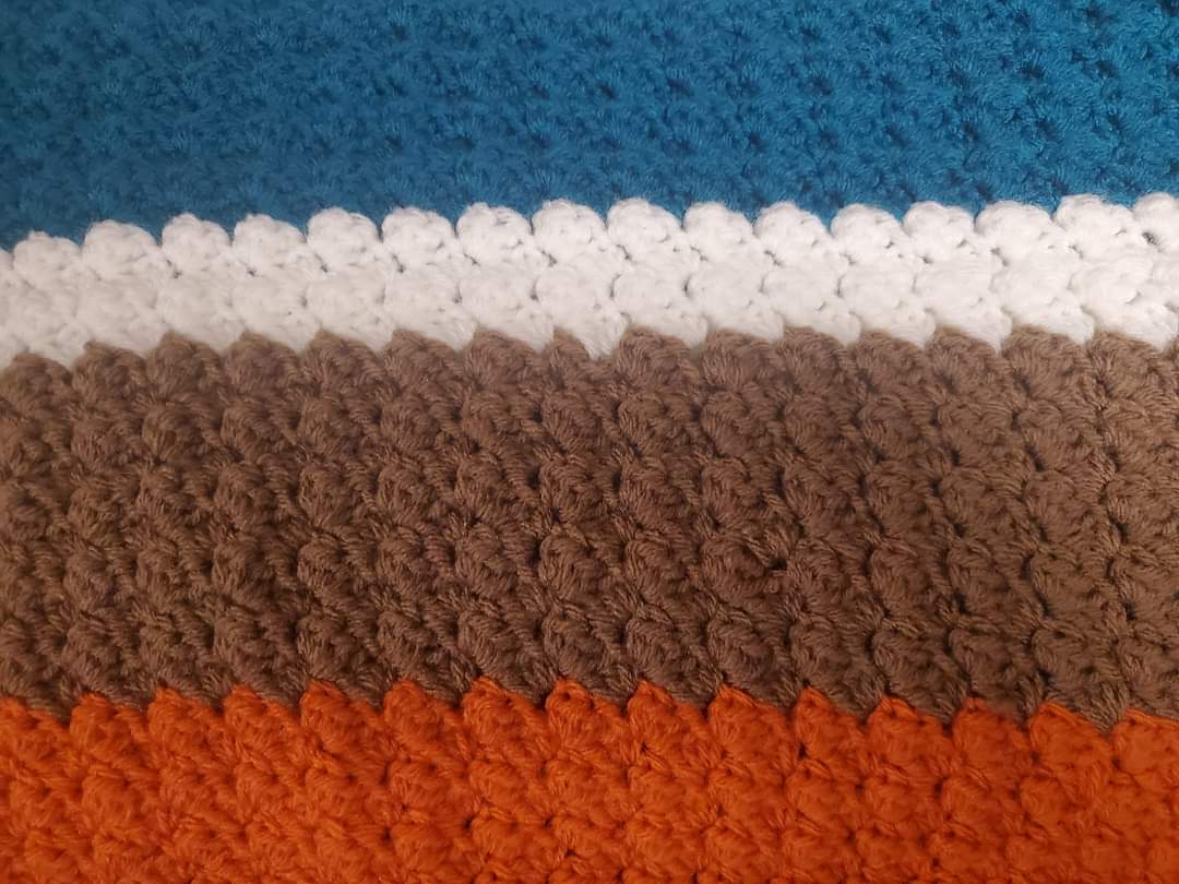 Stripes Throw Crochet Blanket