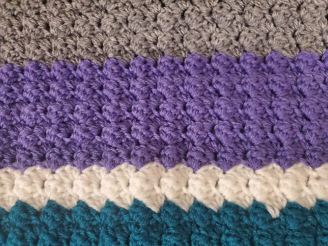 Stripes Throw Crochet Blanket