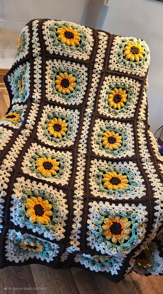 VINTAGE BOHO SUNFLOWER BLANKET